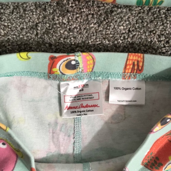 Hanna Andersson HannaJams Girl Print Lj Long John in Tropical Birds Mint Size 8 - Picture 10 of 16
